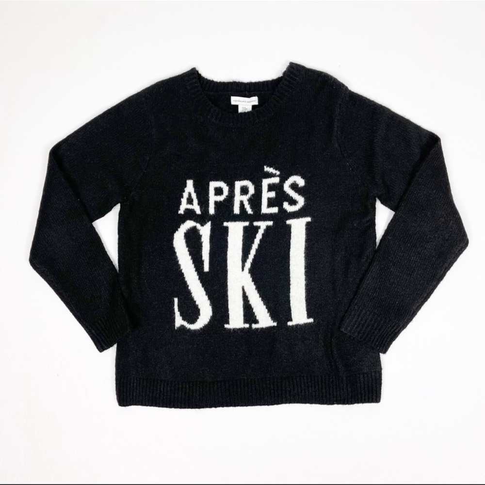 Après Ski Black Knit Sweater - Women's Casual Pullover